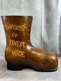 "The New York Tanning Co." Wooden Boot Advertisment