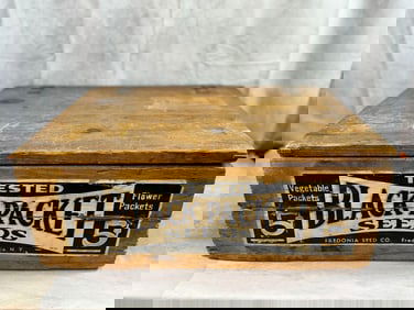 "Black Packet" Tested Seeds, Wooden Crate