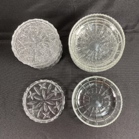 Rare Vintage Glass Coasters, Two Varieties