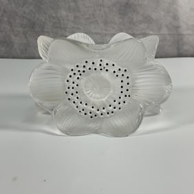 Lalique Crystal Anemone Flower Candle Holder