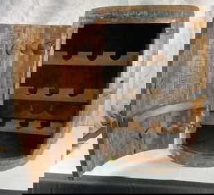 Wooden Barrel Wine Case