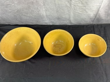 Yellow Ware Bowls, set of 3
