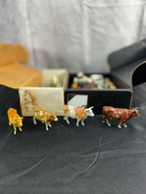 Boxes of assorted "Britians" cows,