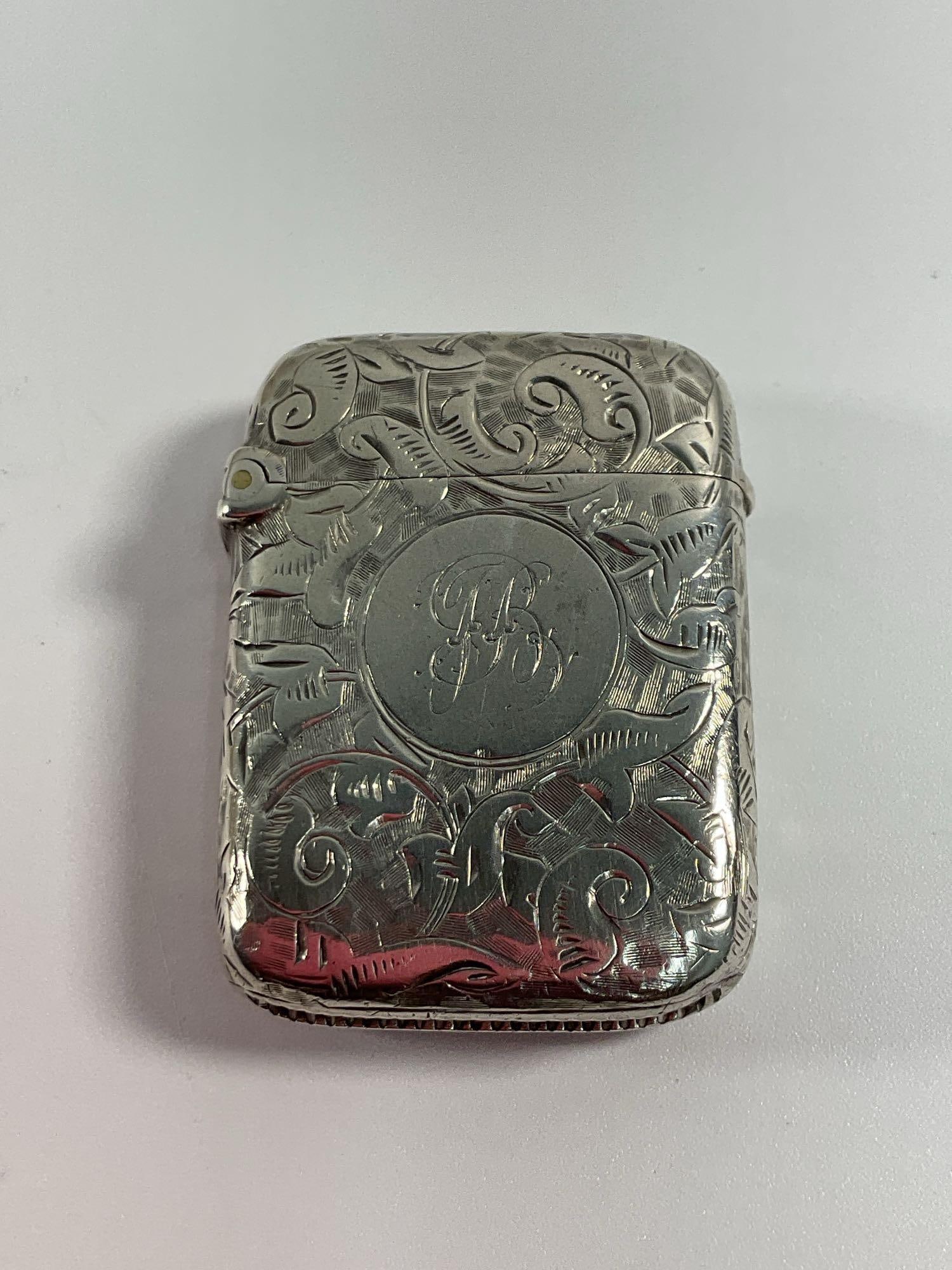 Joseph Willmore Antique Sterling Silver Vesta Case (match safe) (1 of 3)