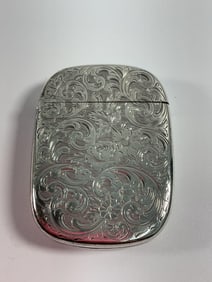 19th C. Antique Sterling Silver Vesta Case (Match Safe)