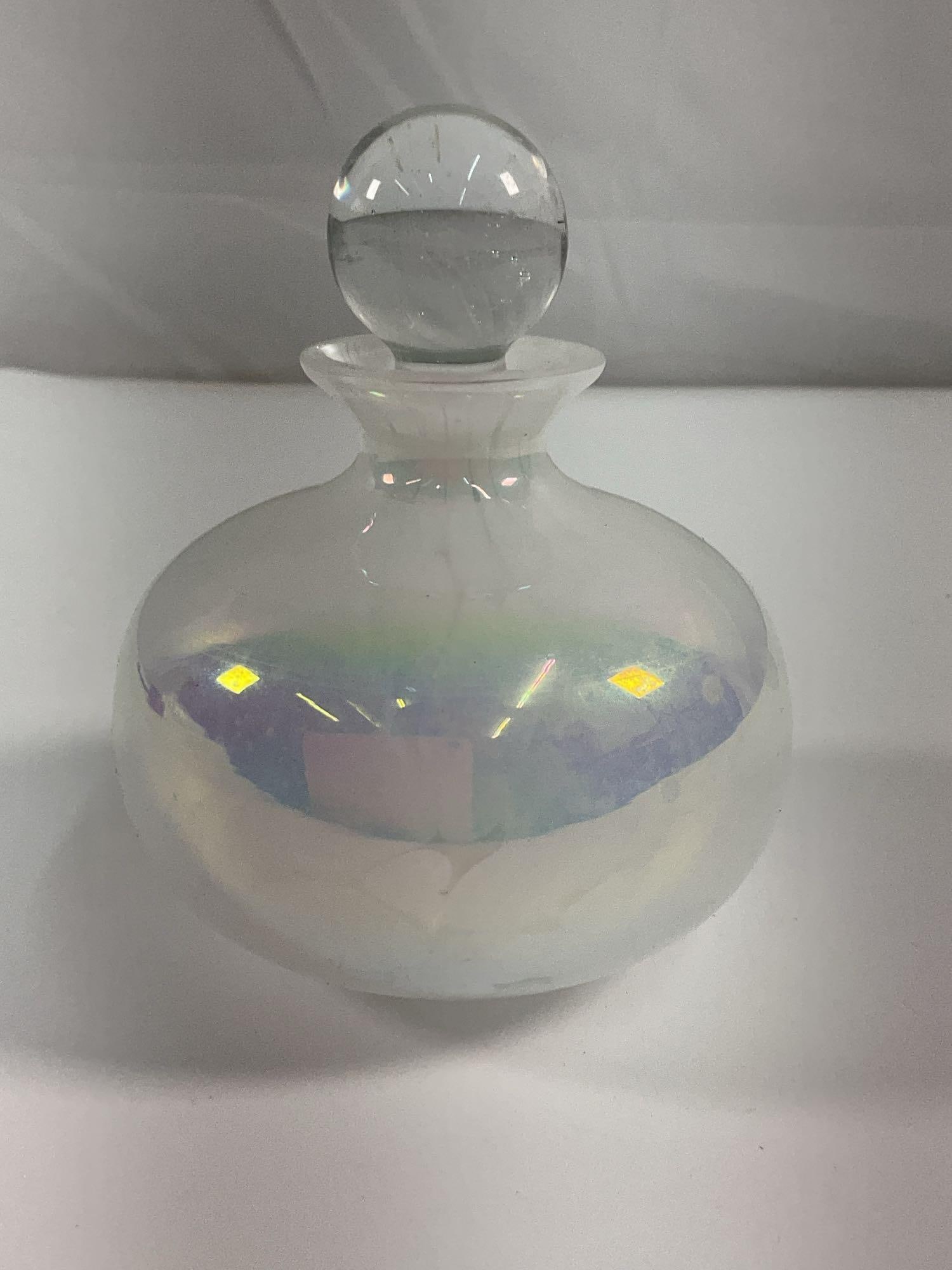 Murano Style Iridescent Art Glass Perfume Bottle (1 of 3)