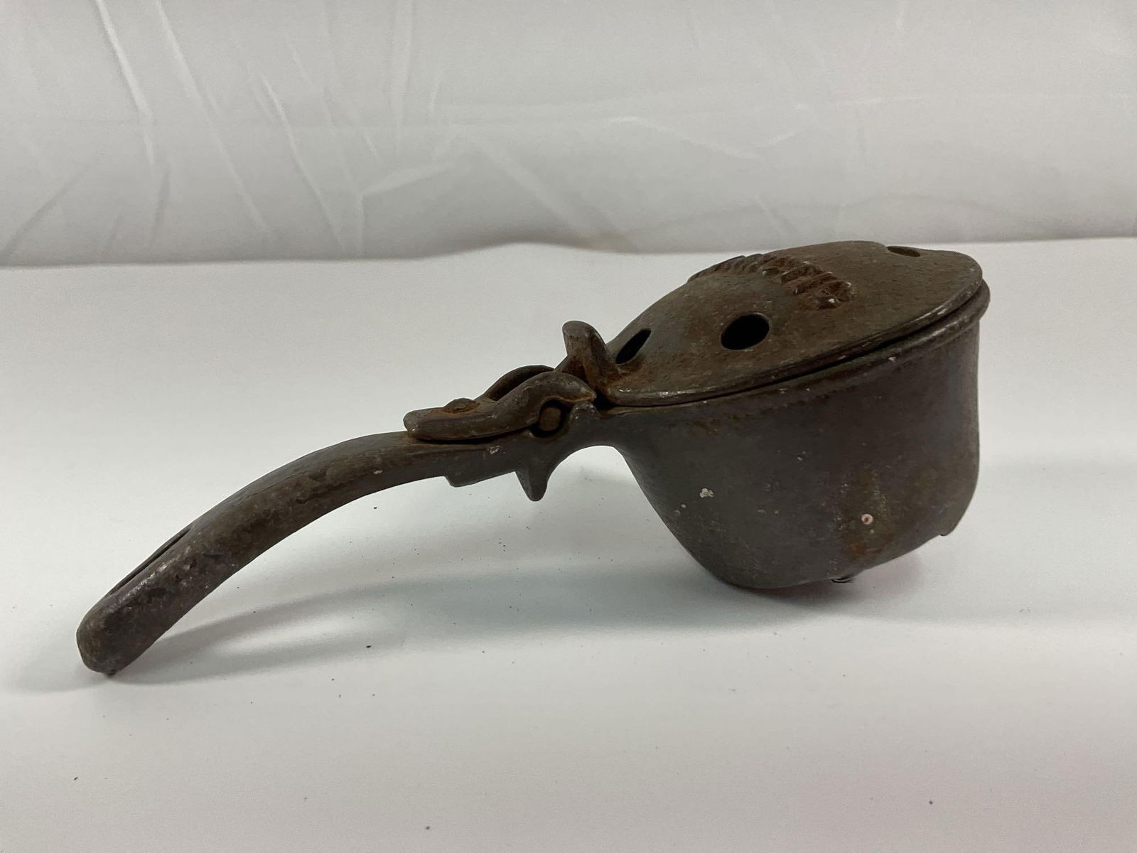 Antique Cast Iron Match Safe with Hinged Lid (1 of 4)