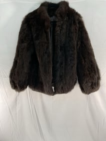 Vintage Dark Brown Fur Coat - Reversible
