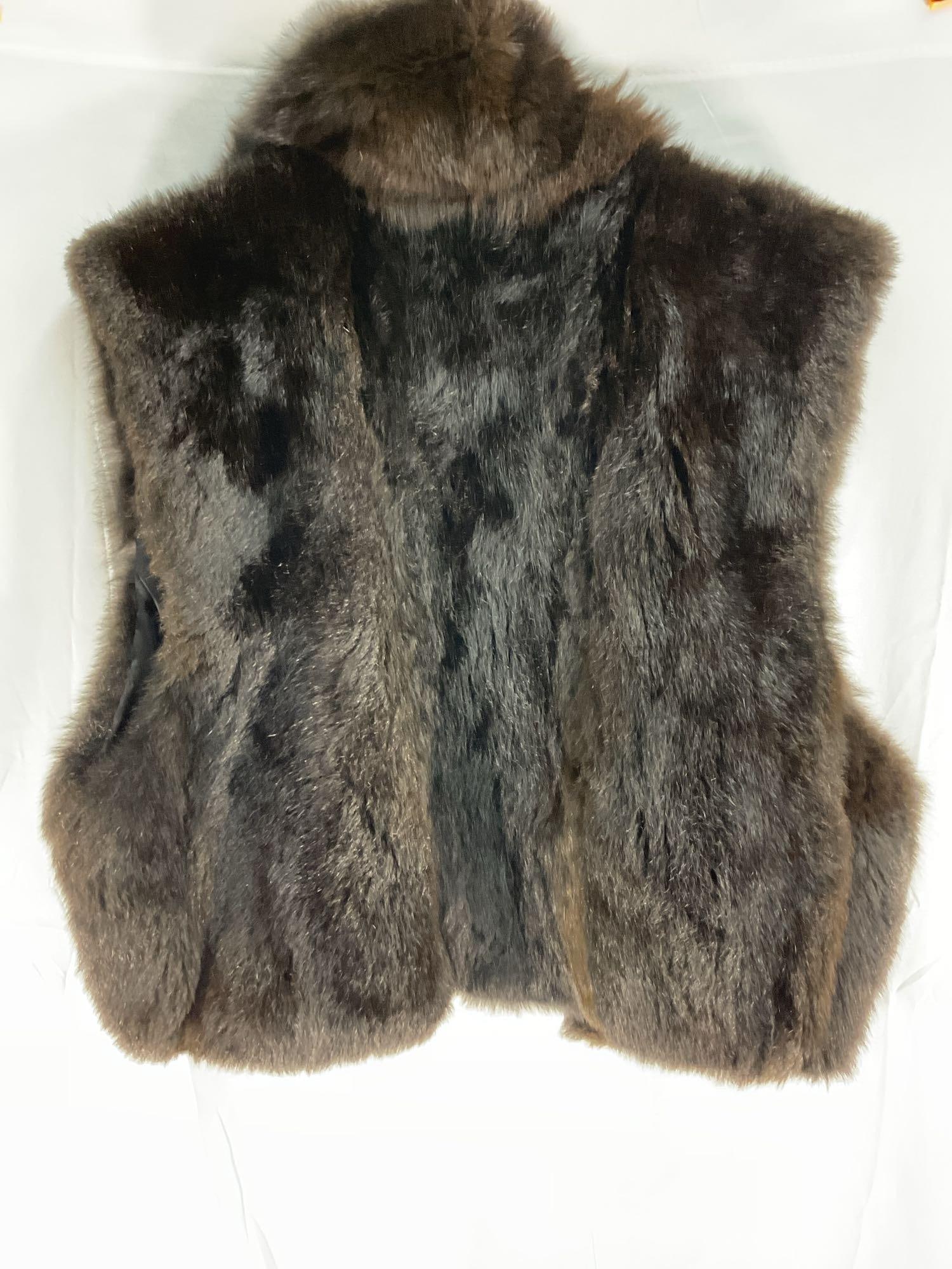 Andrew Marc Vintage Dark Brown Fur Vest (1 of 5)
