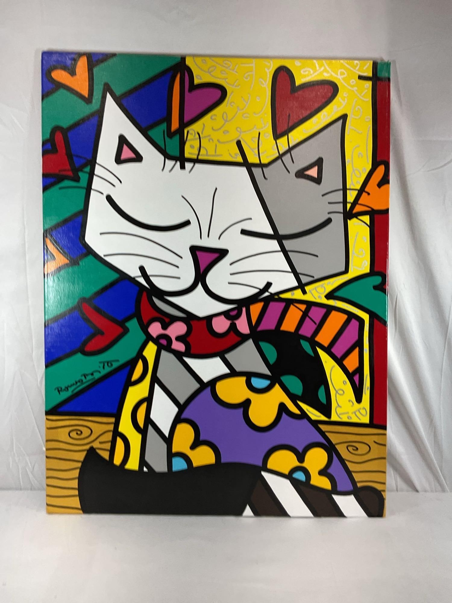 "Somme Cat" by Romero Britto (Brazil, B.1963) (1 of 3)