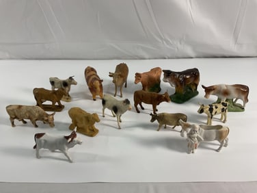 Vintage Miniature Cow Figurine Collection