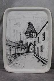 Bernard Buffet Etching, Moded Fibrilla Fiberglass Tray