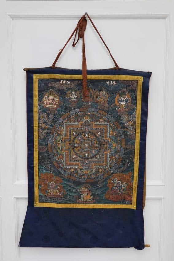 Hand-Dyed Silk Thangka Tapestry