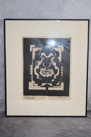 Abstract Black and White Print by William Schaaf (American, b. 1944)