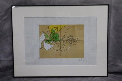 Enrique Castro-Cid (AMERICAN, Chilean, 1937-1992) Mixed Media Original