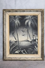 Caribbean Art Oil Painting signed Fritz