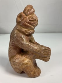 Pre-Columbian Carved Stone Figure – Seated or Ritual Pose
