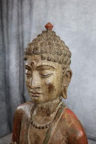 Wooden Thai Buddha Statue