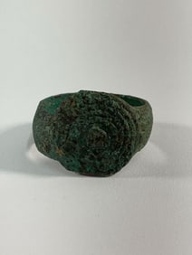 Ancient Bronze Ring with Verdigris Patina