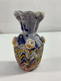 Ancient Roman or Phoenician Mosaic Glass Vessel