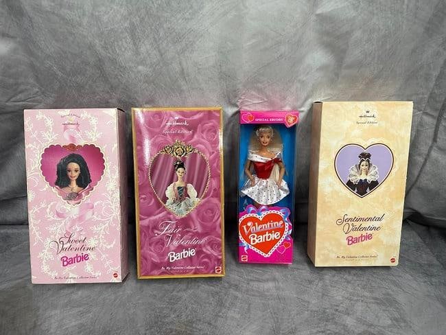 4 Valentine Day Themed, Special Edition Barbies Never opened. (1 of 1)