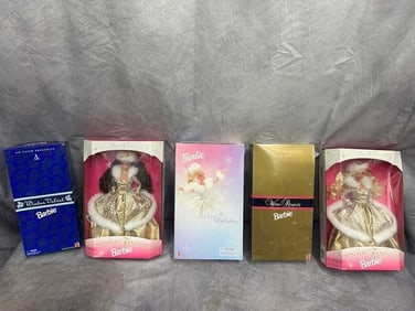 5 Winter themed Special Edition Barbies
