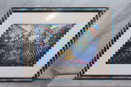 Poker Players Oil Painting by B. Lipkin