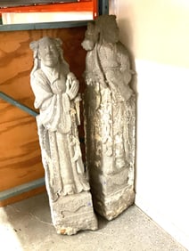 Ching Dynasty Granite Quan Yin Maidens