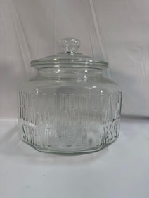 Antique Barsam Brothers  Embossed Glass Display  Jar