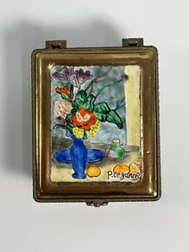 Vintage Kelvin Chen Enameled Box, Paul Cezanne #104