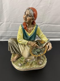 Wagner & Apel Porzellan Woman with a Basket of Shells" - German