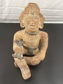 Mesoamerican Terracotta  - Aztec God Xochipilli "Prince of Flowers" - 1450-1500