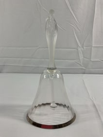1982 Vintage Lenox Crystal Bell Depicting Jesus, Mary & Joseph w/ Silver Rim