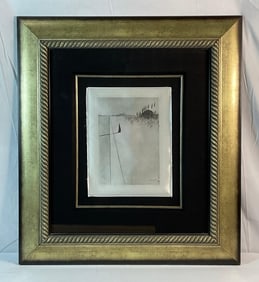 Extremely Rare Salvador Dali Etching on Silk