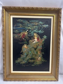 "Sous Les Tilleuls" by Florence Comas(France, b.1965) Oil on Canvas