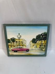 "Havana Street Scene" by Marten Perez Gonzalez(Cuban) Oil on Canvas