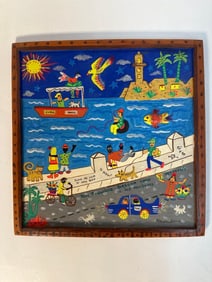 "Havana Malecón Celebration" by Alejandrina Cue Gonazalez (Cuban) Oil on Board