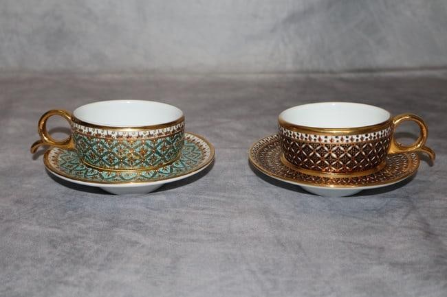 Thai Hand-Painted Porcelain Tea Cup and Saucer Set (1 of 10)