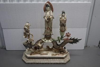 Large Guanyin Bone Carving