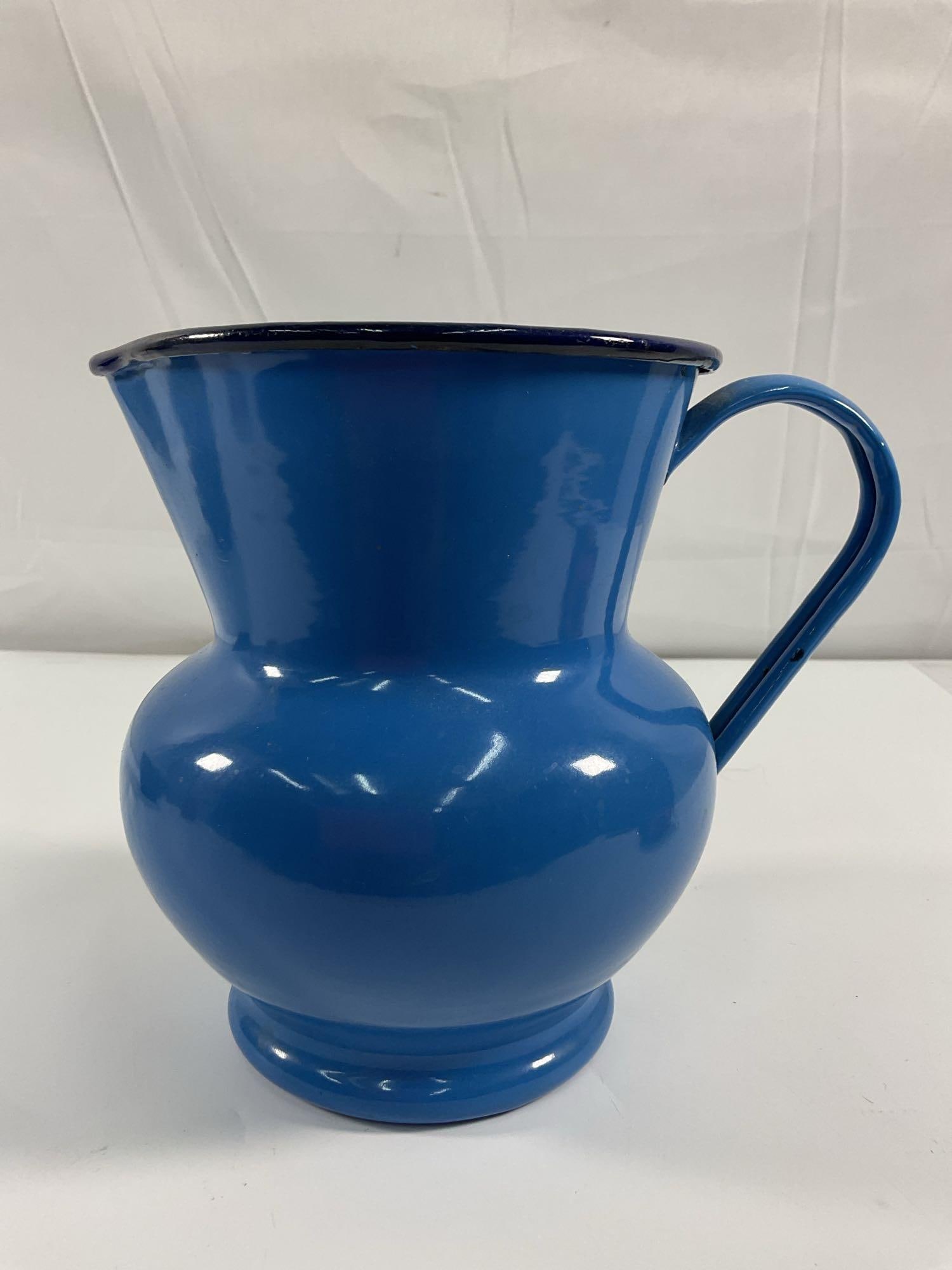Blue Enamelware Pitcher - Box 15 (1 of 3)