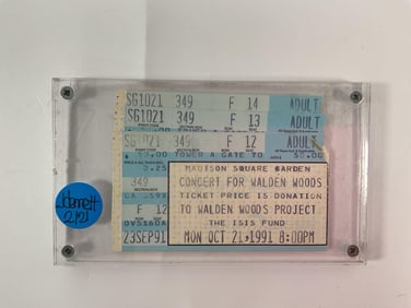 3 Ticket Stubs - The Eagles, Walden Woods (Encased in Acrylic) - Box 20