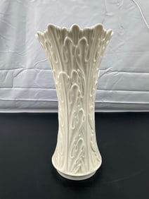 Lenox Ivory Porcelain Bud Vase with Embossed Leaf Pattern