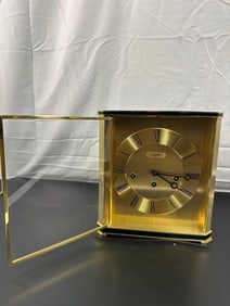 "Longines Brass Mantel Clock with Roman Numerals" Working - Franz Hermle - Germany