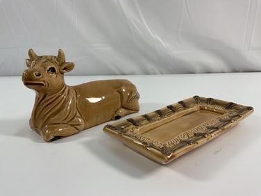 Vintage Cow shaped Butter Dish - Box 20