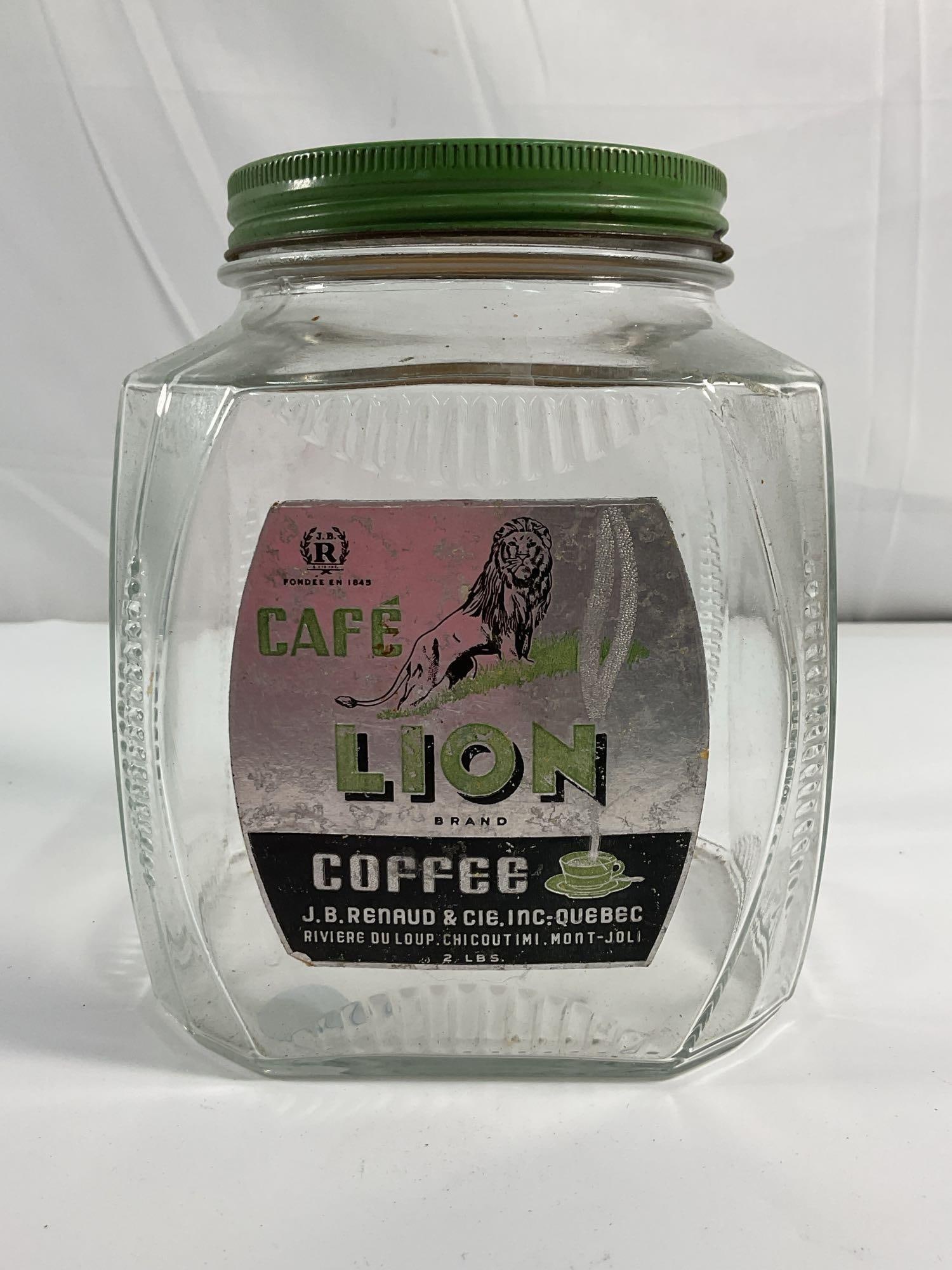 Café Lion Coffee Jar with Green Lid - Box 3 - Photo 11 / 12 (1 of 2)