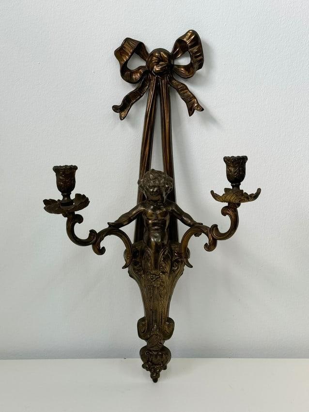 Brass Cherub Sconce / Candle Holder (1 of 7)