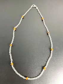 Judith Ripka Sterling Silver and Tigerâ€™s Eye Beaded Chain Necklace