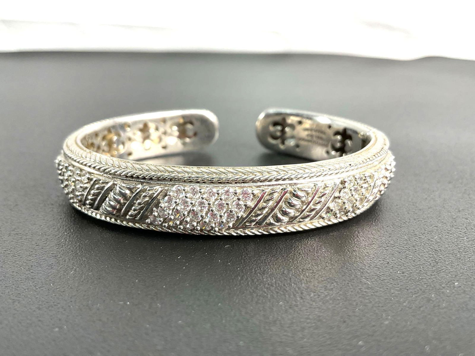 Judith Ripka Sterling Silver Pave Diamond Cuff Bracelet (1 of 5)