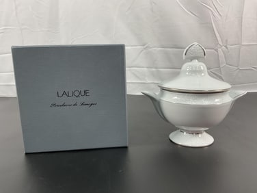 Lalique Limoges Porcelain Covered Sugar Bowl
