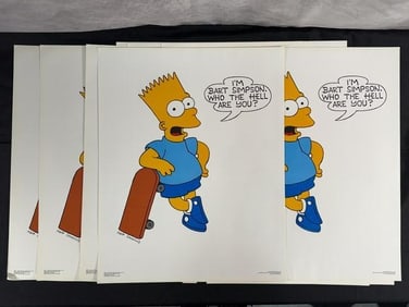 Lot of 10 â€œWho the Hell Are You?â€ Bart Simpson Posters (1990)